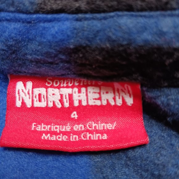 🛍️❤️Kids Northern Souvenirs Blue Plaid Lumberjack Shacket🛍️❤️   Size 4 - Picture 4 of 7
